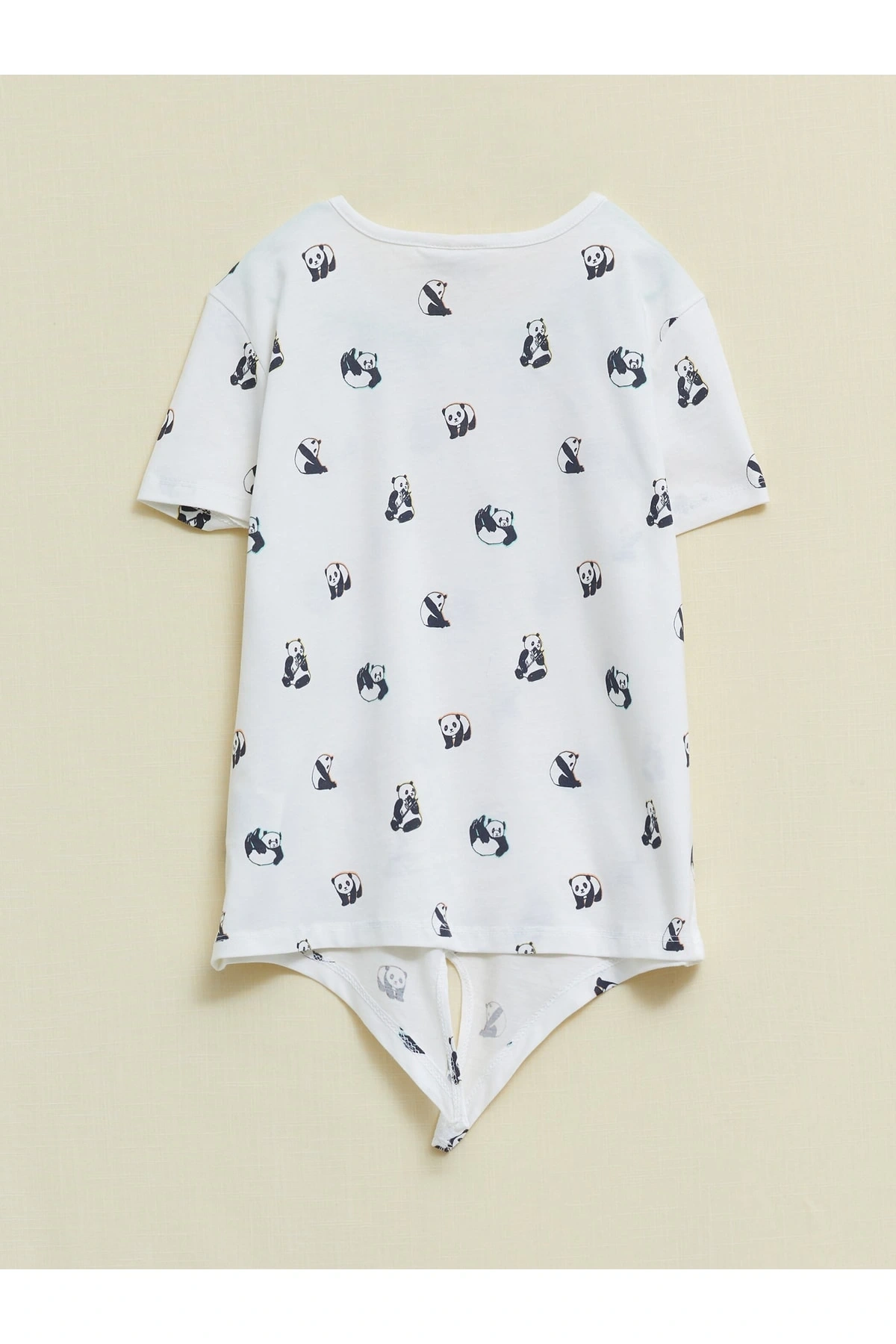 Bisiklet Yaka Baskılı Kısa Kollu Pamuklu Kız Çocuk Tişört