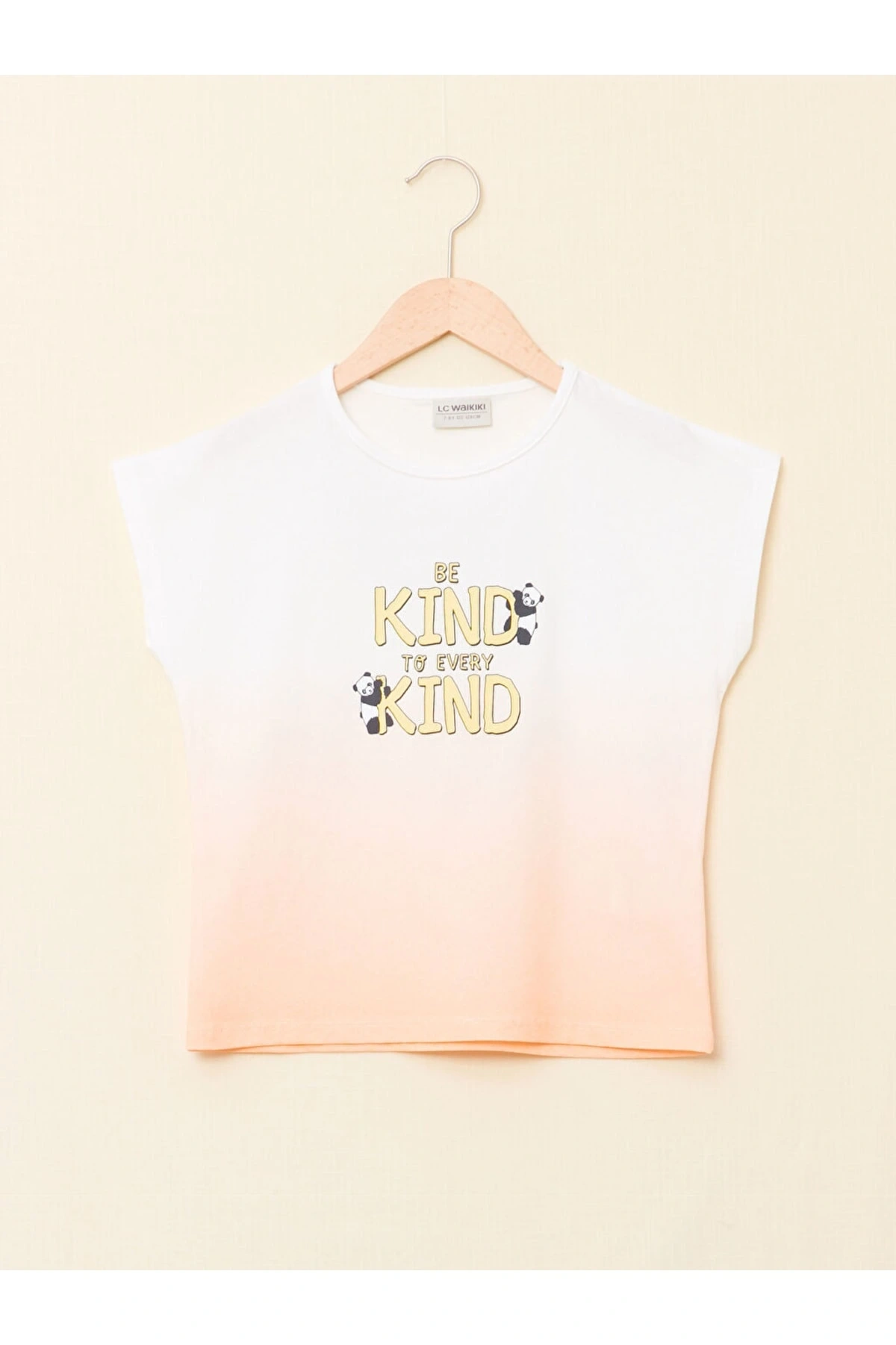 Bisiklet Yaka Baskılı Kısa Kollu Kız Çocuk Tişört