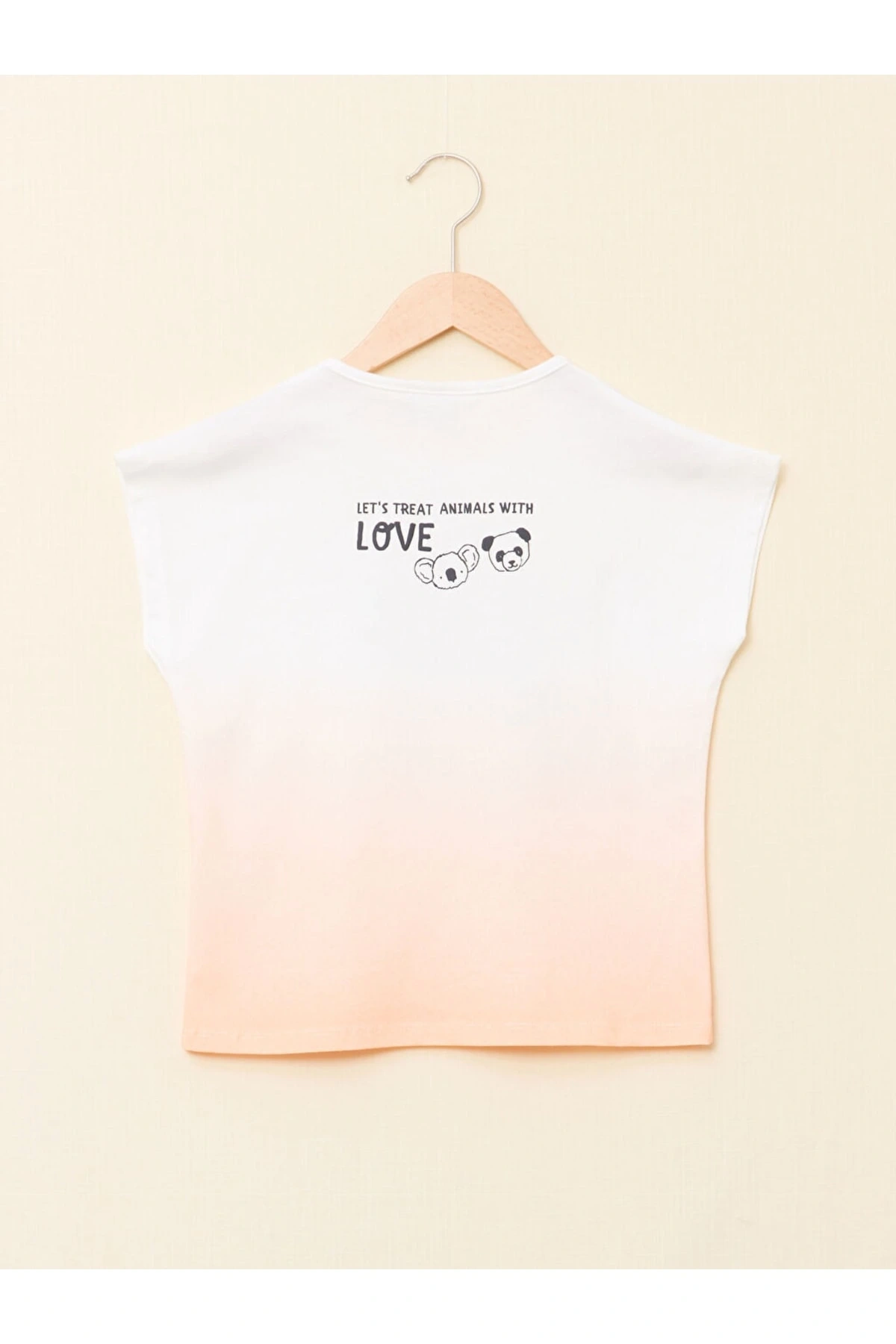 Bisiklet Yaka Baskılı Kısa Kollu Kız Çocuk Tişört