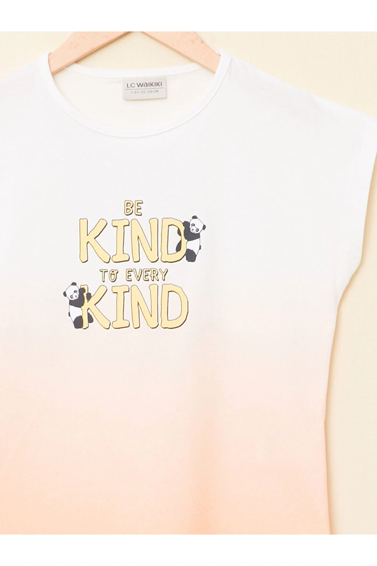 Bisiklet Yaka Baskılı Kısa Kollu Kız Çocuk Tişört