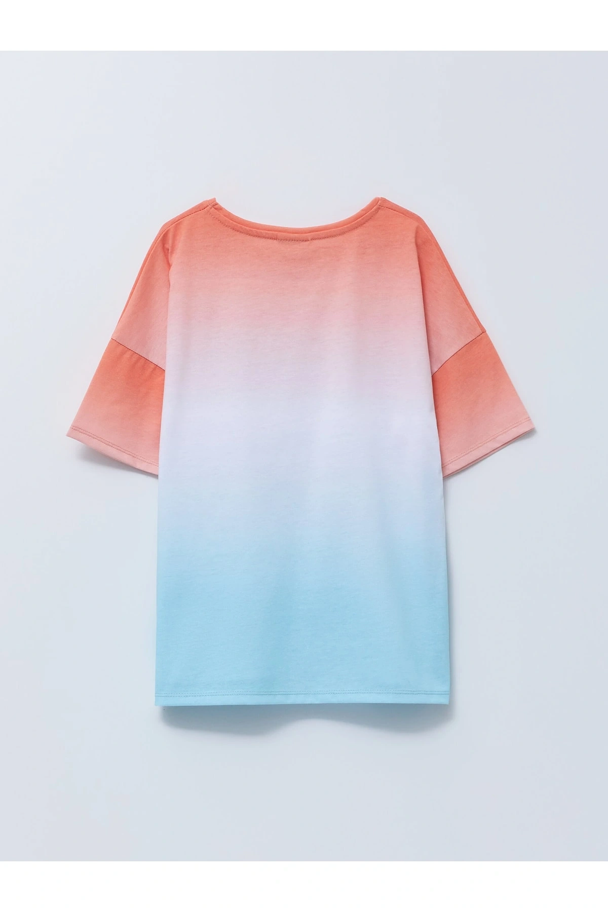 Bisiklet Yaka Baskılı Kısa Kollu Kız Çocuk Tişört