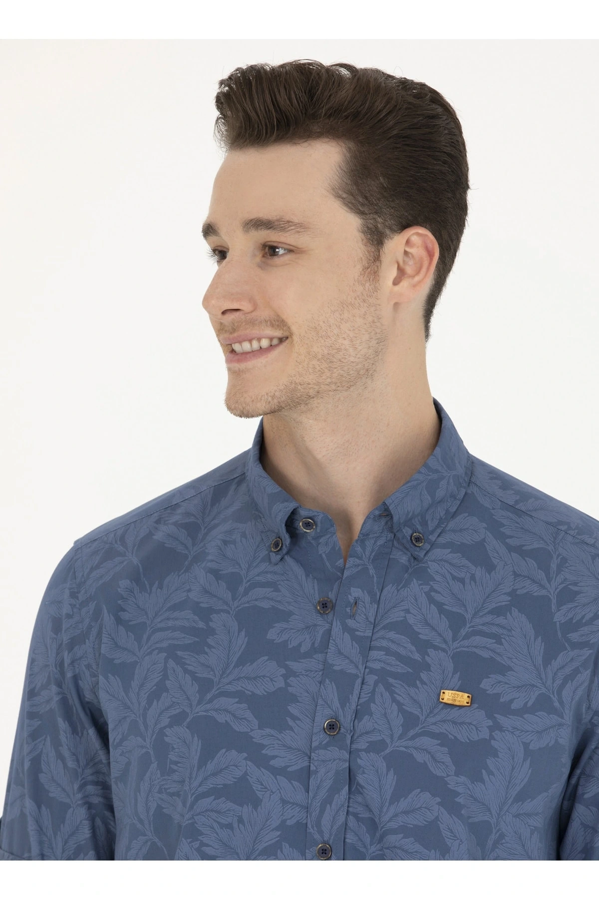 U.S. Polo Assn. Comfort Fit Düğmeli Yaka Lacivert Erkek Gömlek REGGAR