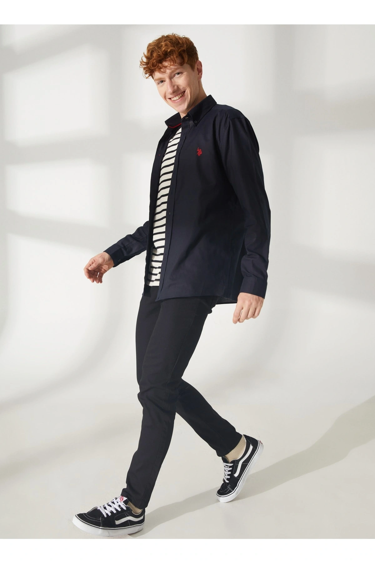 G081GL078 Dernest23Y 1600054 Us Polo Assn Erkek Kanvas Pantolon Siyah