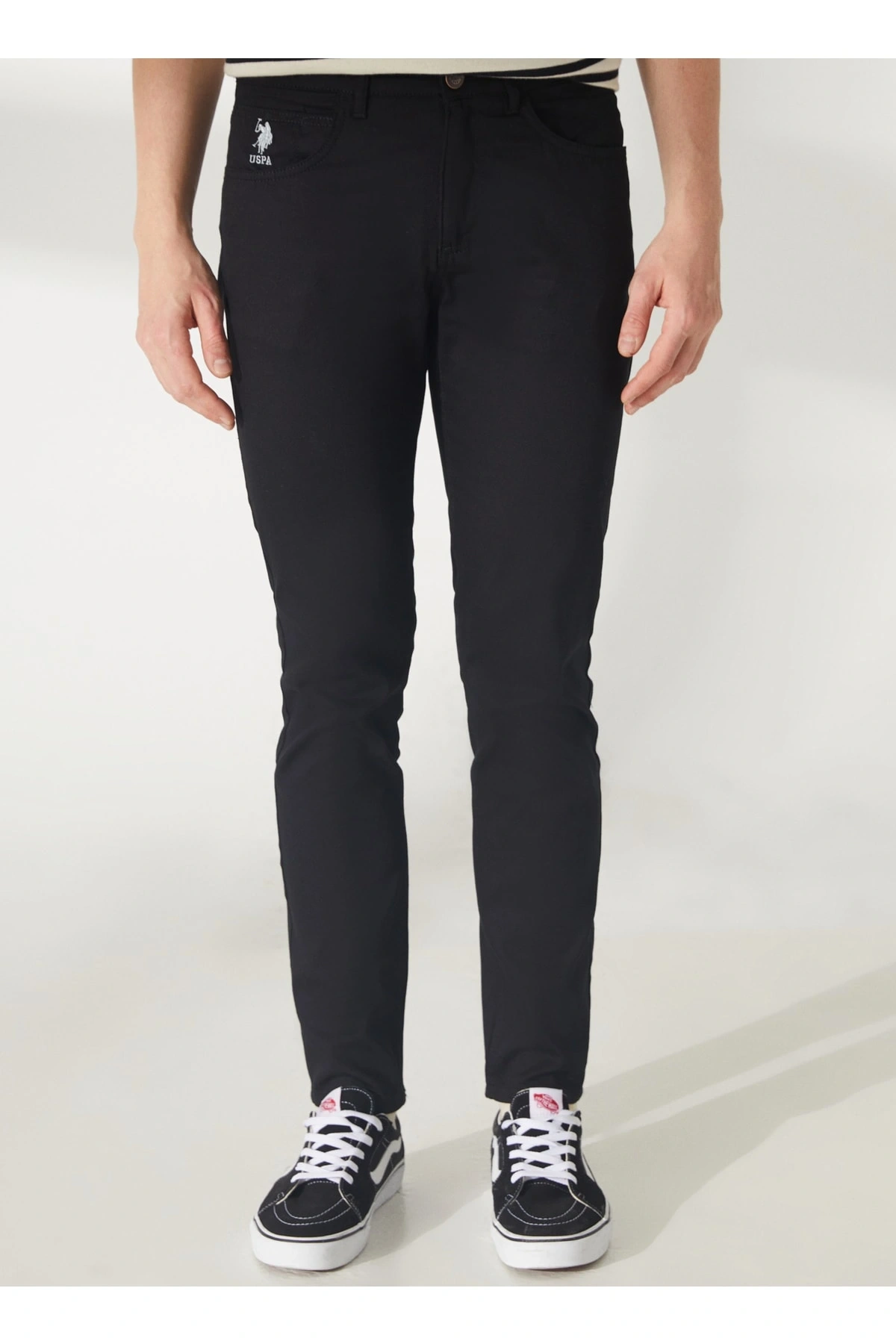 G081GL078 Dernest23Y 1600054 Us Polo Assn Erkek Kanvas Pantolon Siyah