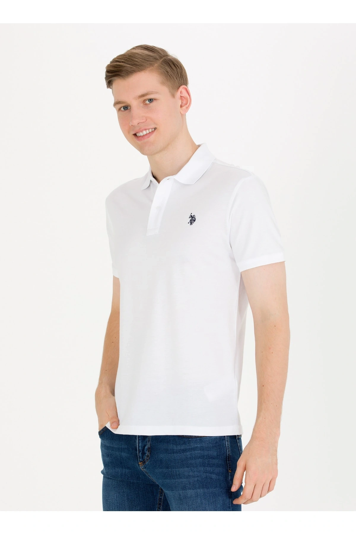 U.S.POLO Polo T-shirt, L, Beyaz