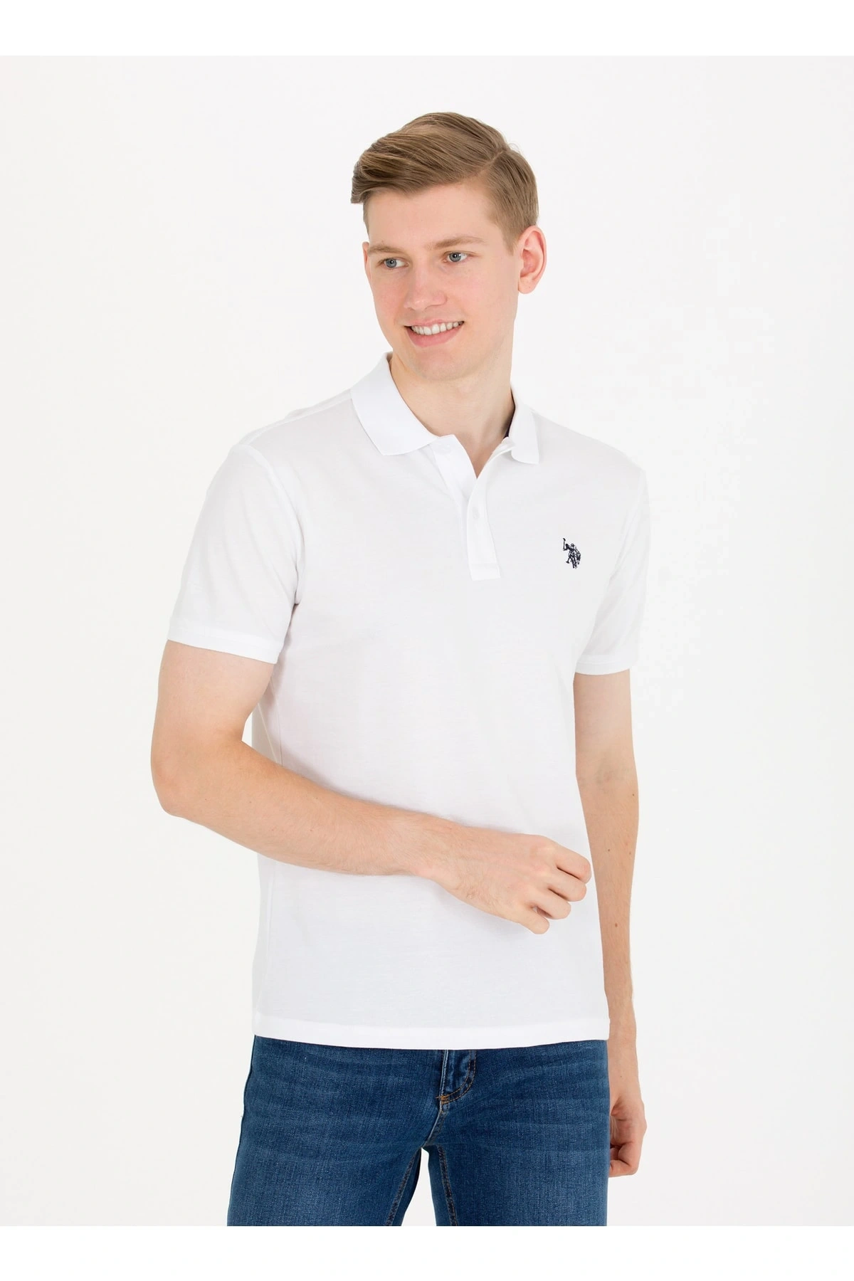 U.S.POLO Polo T-shirt, L, Beyaz