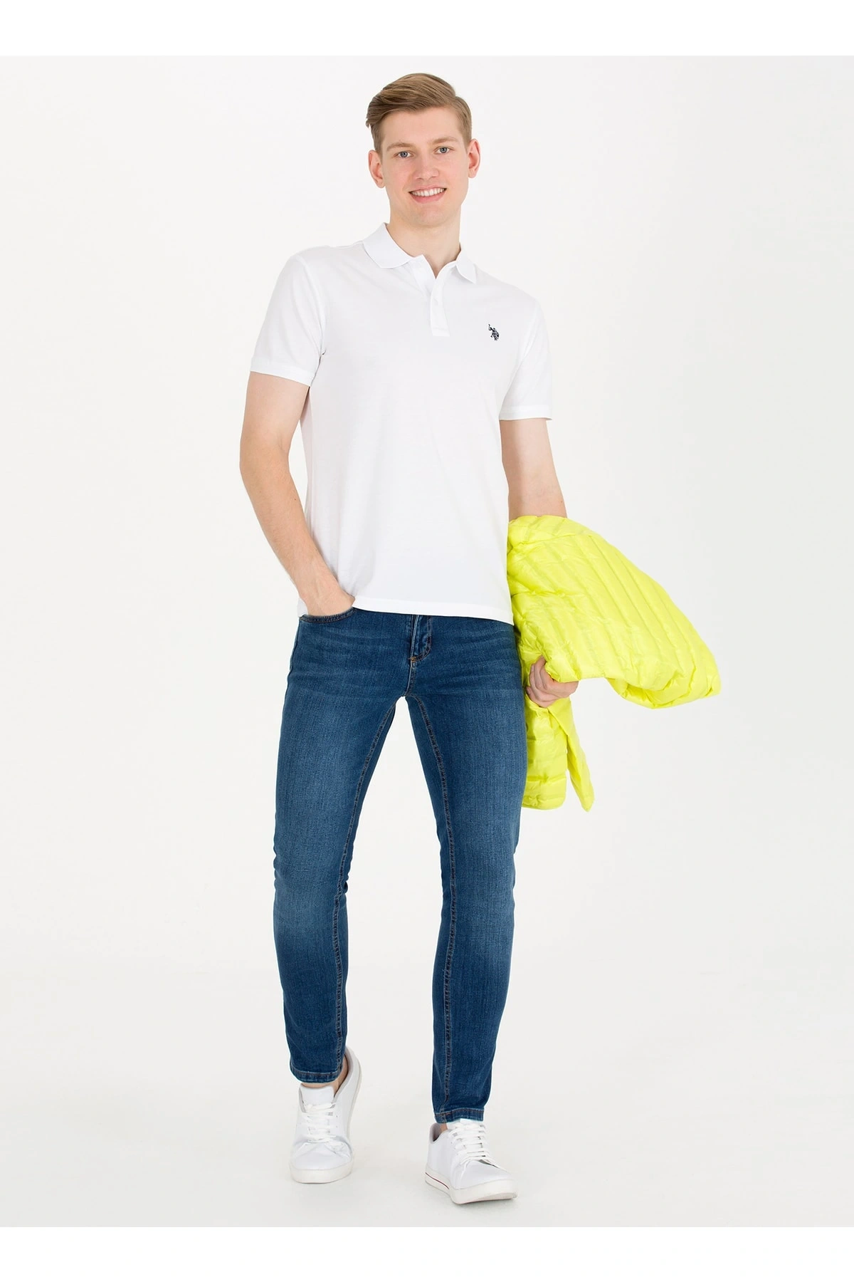 U.S.POLO Polo T-shirt, L, Beyaz