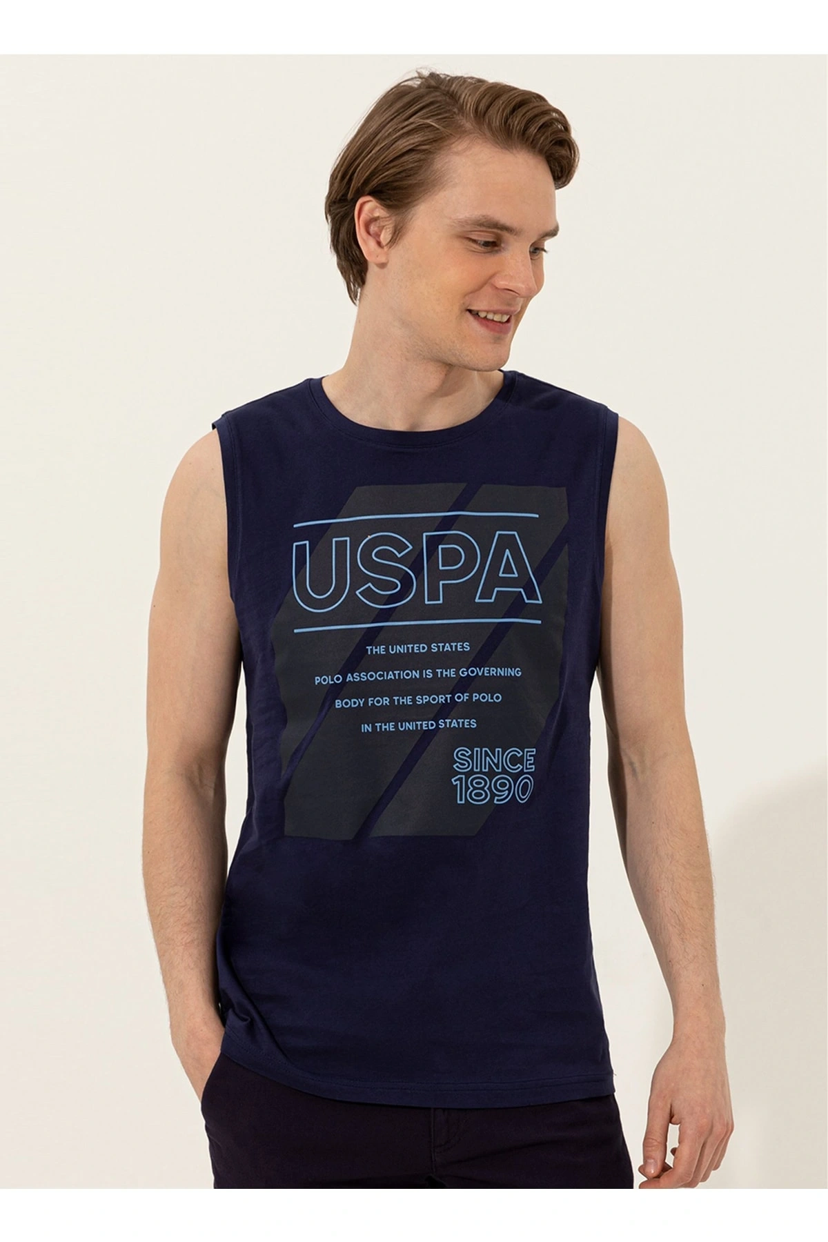 Bisiklet Yaka Lacivert Erkek T-shirt Beder