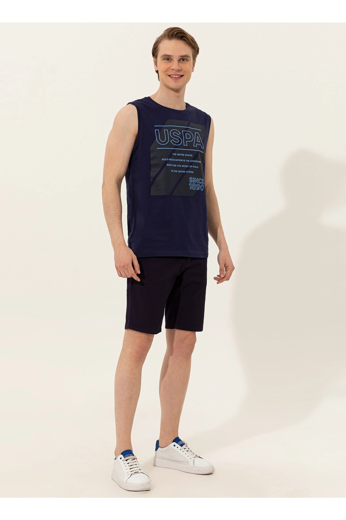 Bisiklet Yaka Lacivert Erkek T-shirt Beder