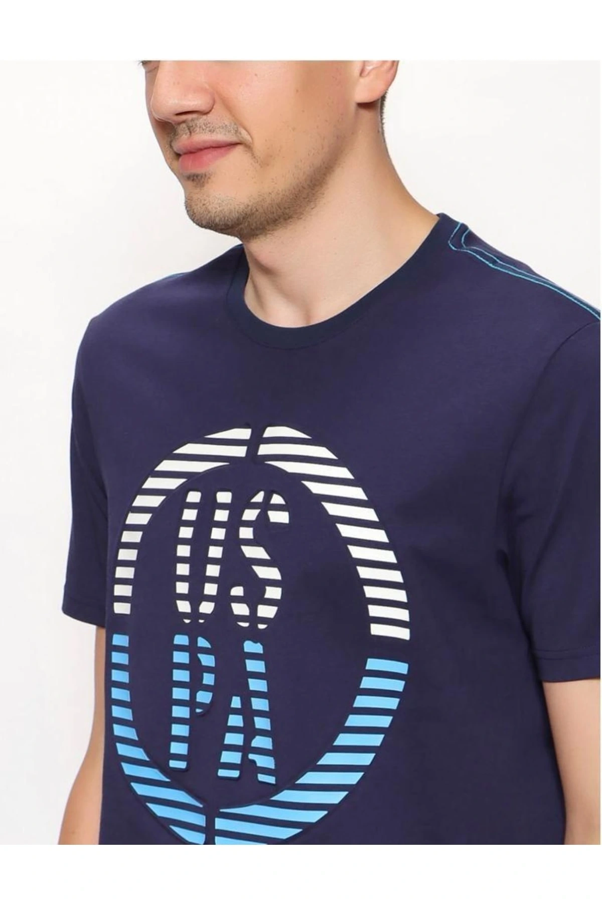 Erkek Regular Bisiklet Yaka Baskılı T-shırt