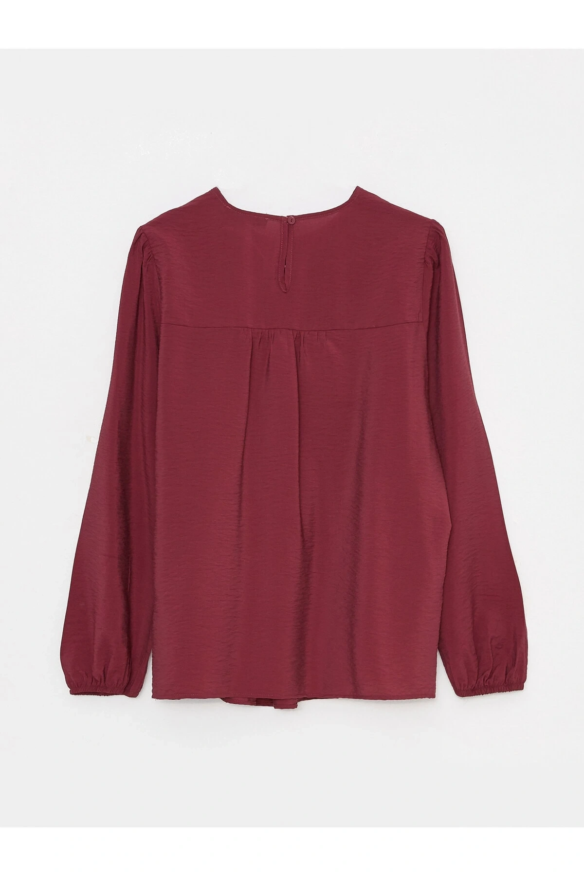 Bisiklet Yaka Nakışlı Uzun Kollu Hamile Bluz