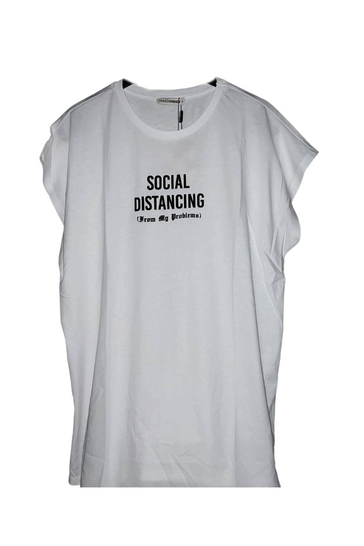 Kadın Yarasa Kol Baskılı Boyfriend Tshirt