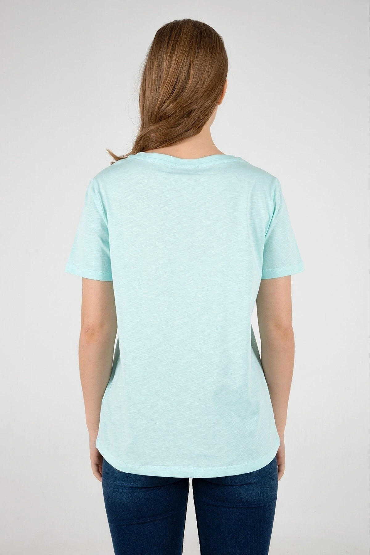 Kadın V Yaka Tshirt