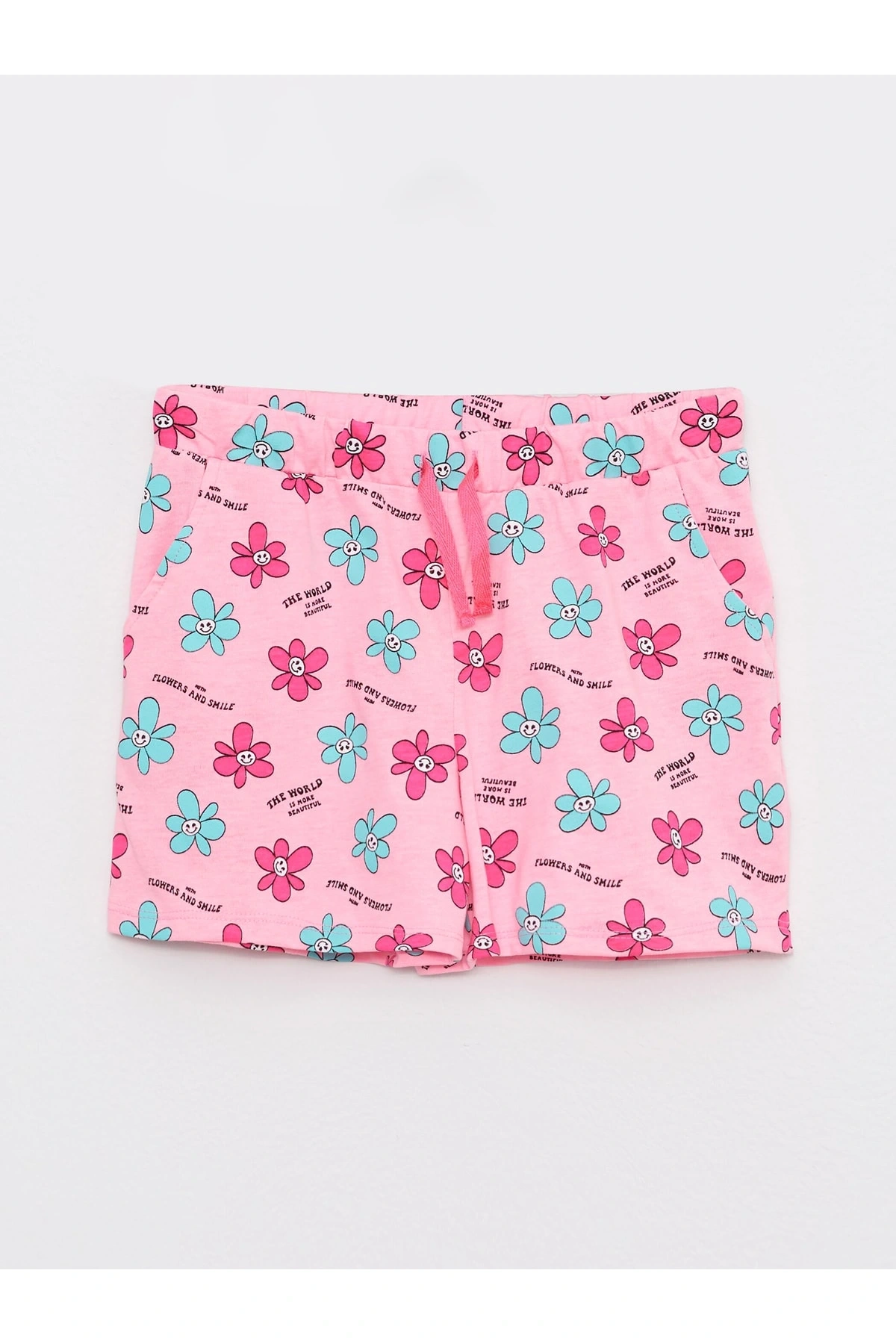 Beli Lastikli Baskılı Kız Çocuk Şort 2li