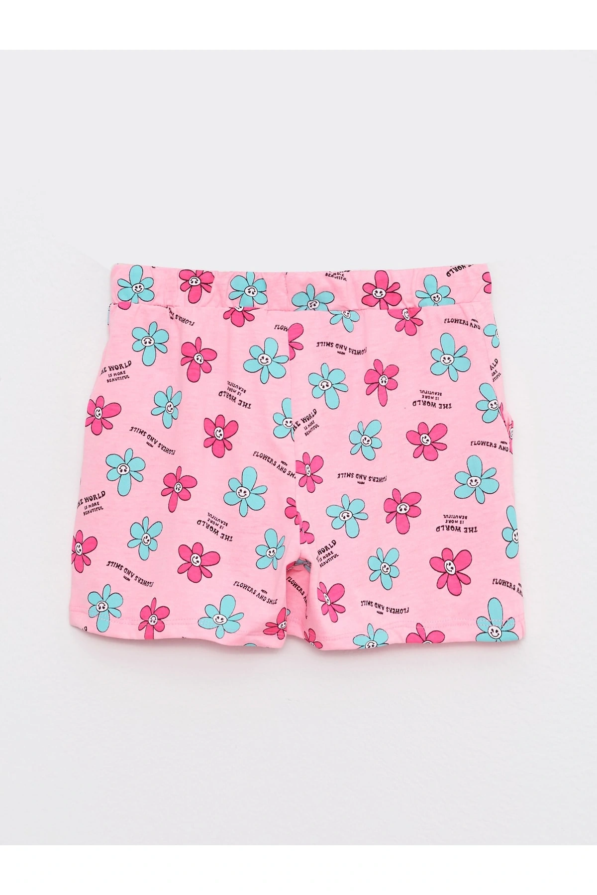 Beli Lastikli Baskılı Kız Çocuk Şort 2li