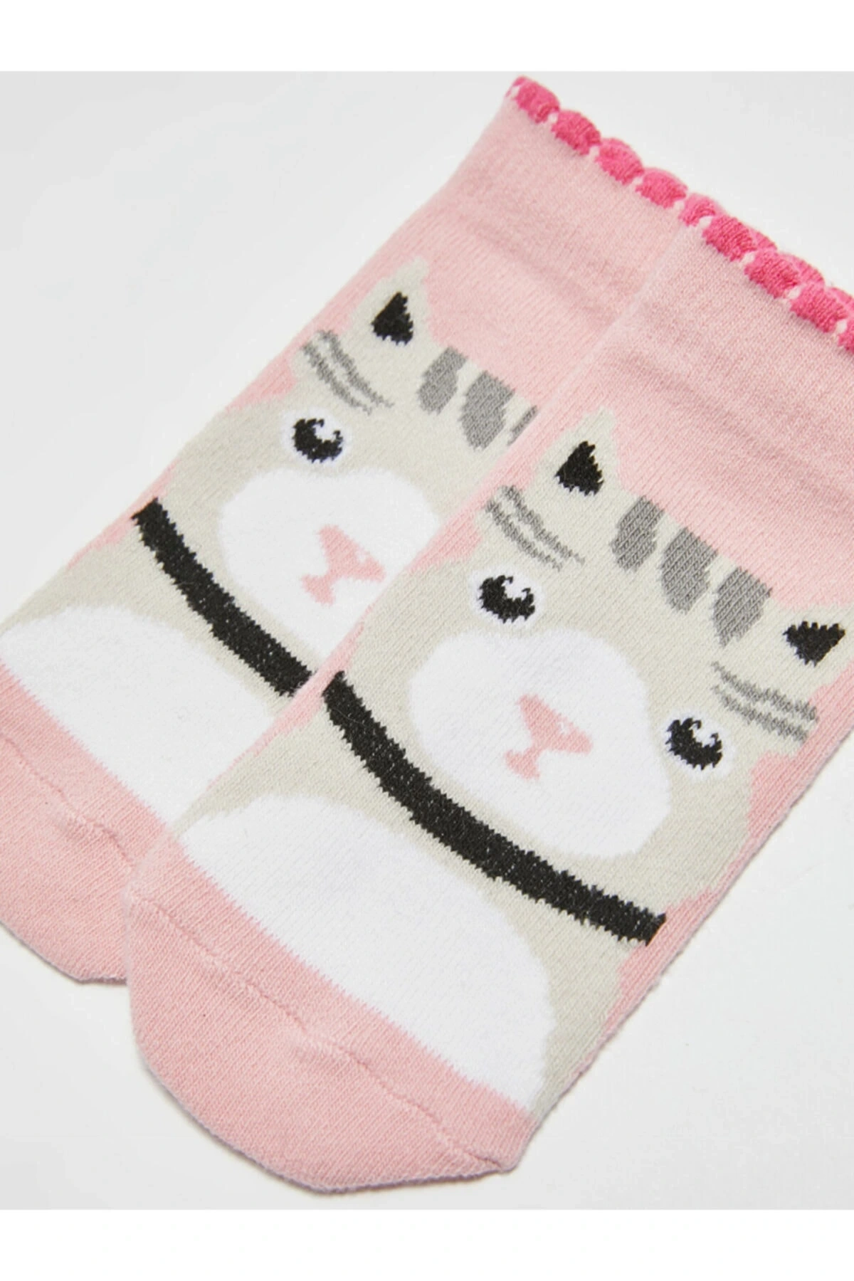 Pembe Desenli Kız Çocuk Patik Çorap