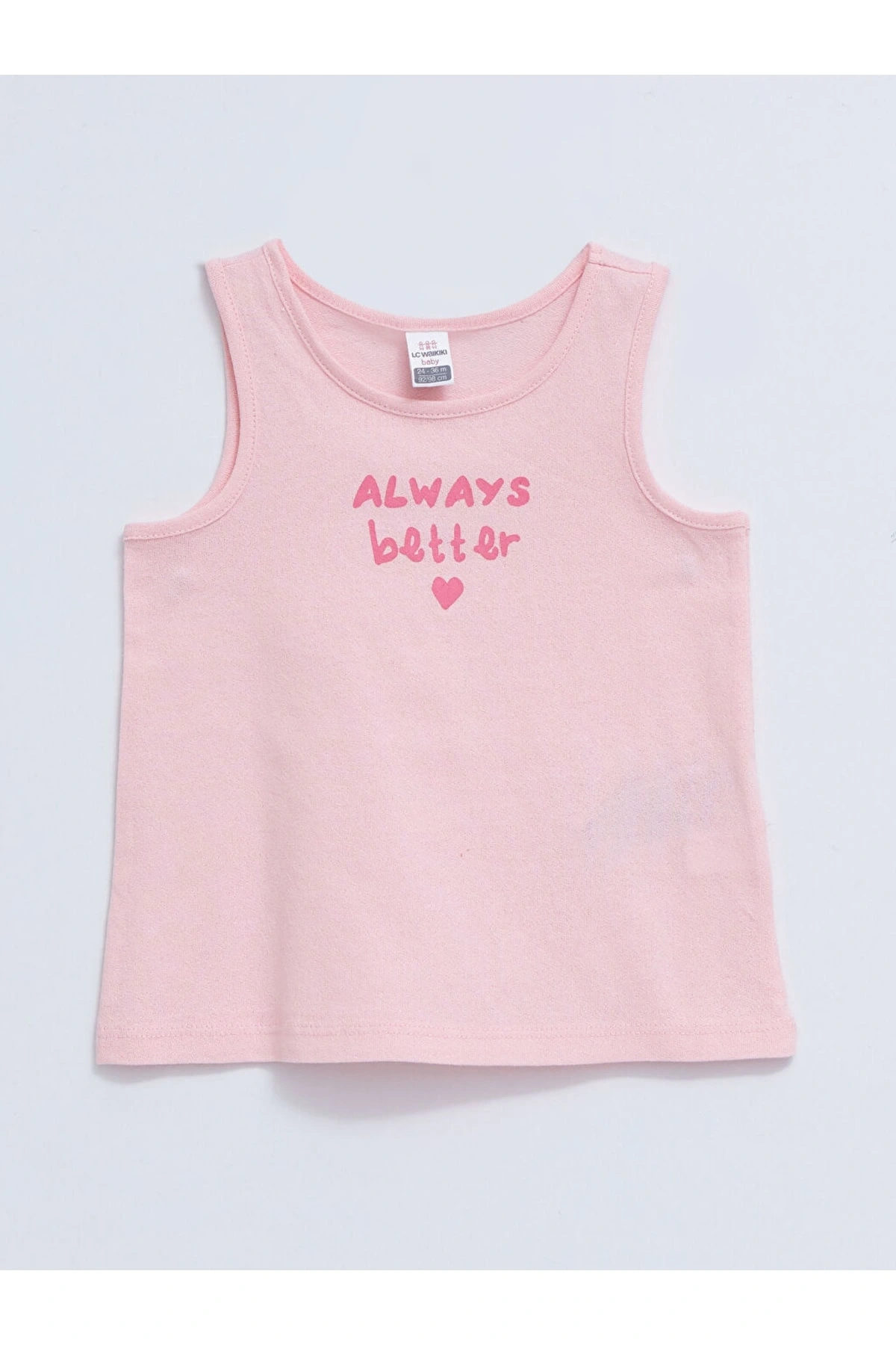 Bisiklet Yaka Baskılı Kız Bebek Atlet