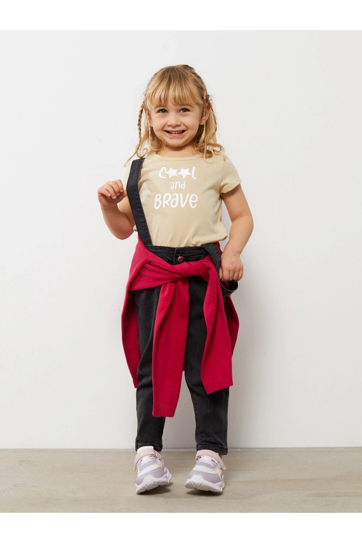 Bisiklet Yaka Kısa Kol Baskılı Pamuklu Kız Bebek Tişört
