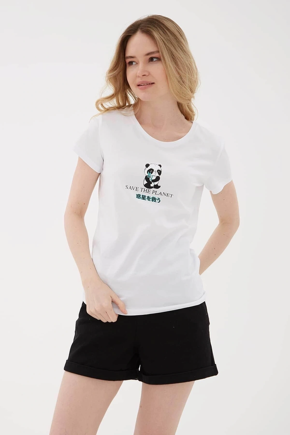 Kadın T-shirt Beyaz 23y0687k1