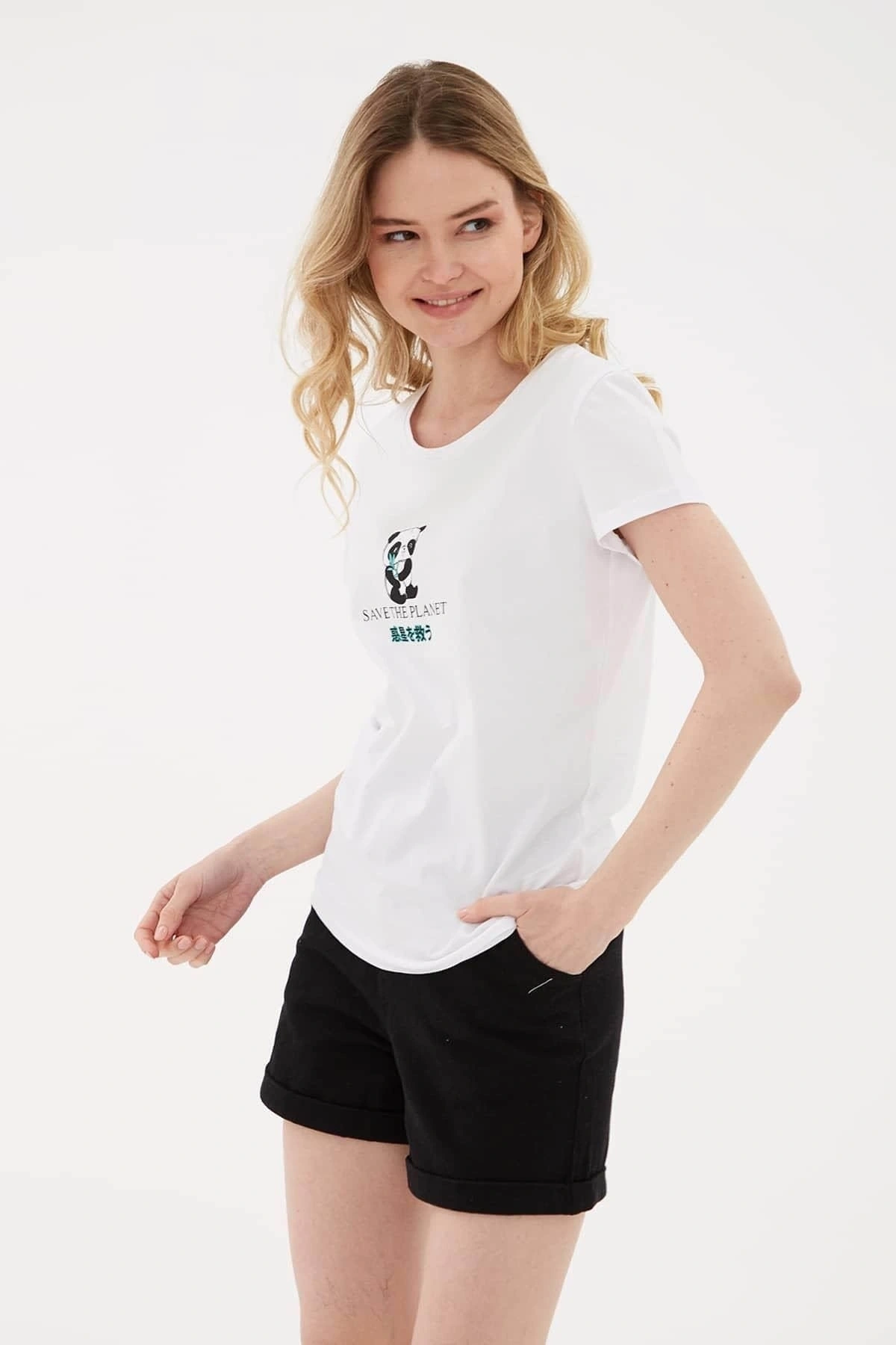 Kadın T-shirt Beyaz 23y0687k1