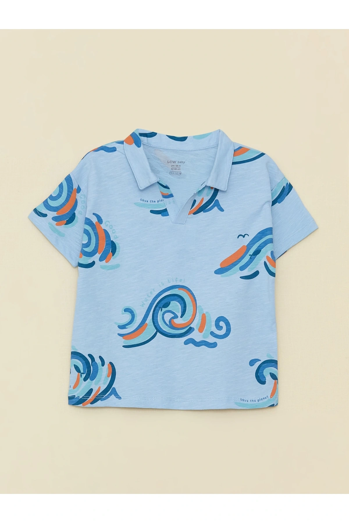 Polo Yaka Kısa Kollu Baskılı Erkek Bebek Tişört Ve Şort 2li Takım