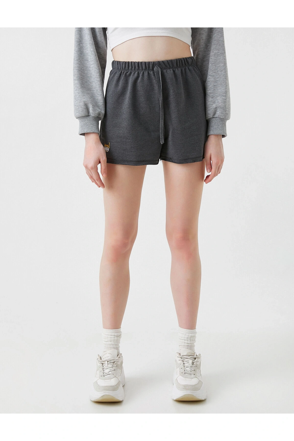 Beli Lastikli Baskılı Şort