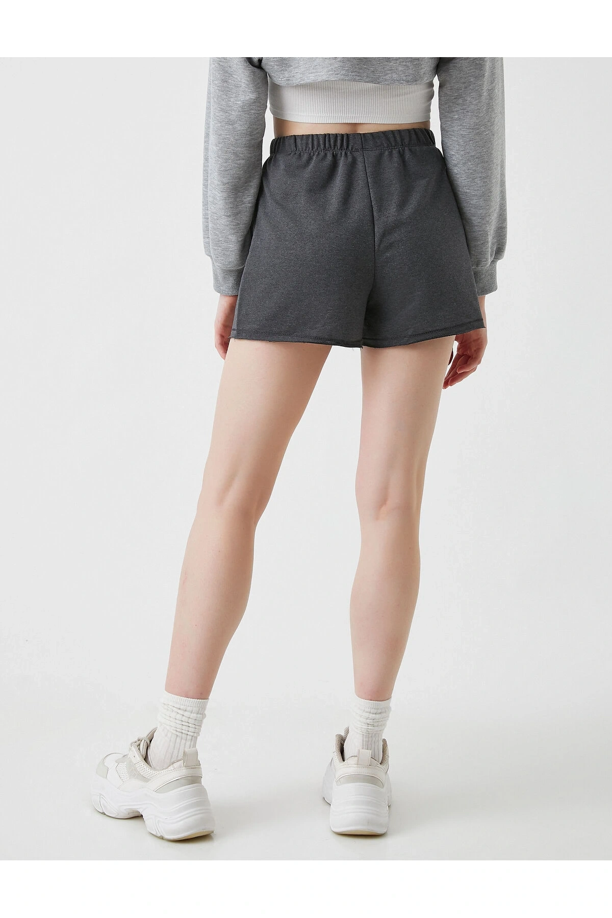 Beli Lastikli Baskılı Şort