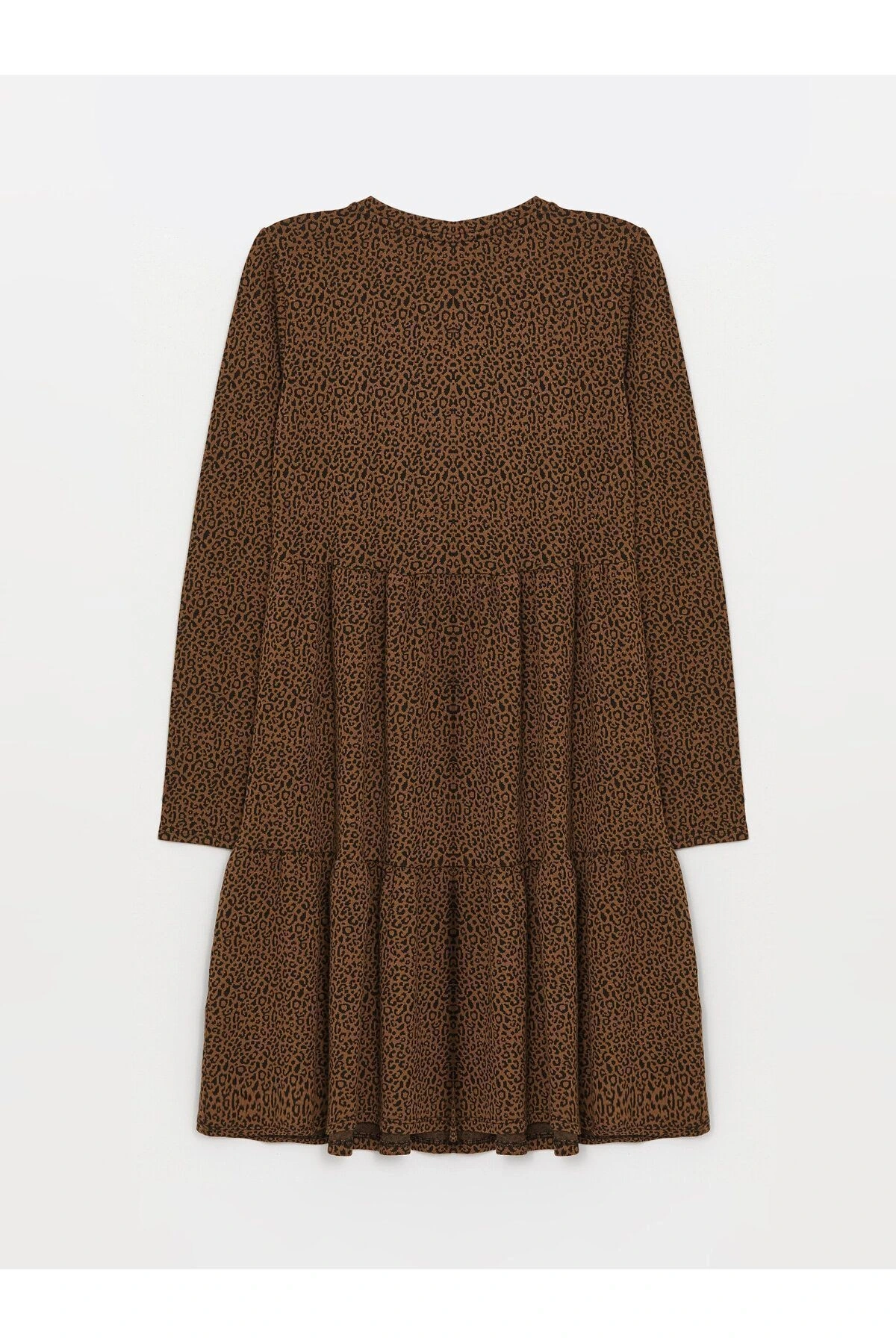 LCWAIKIKI Maternity Bisiklet Yaka Desenli Uzun Kollu Hamile Elbise