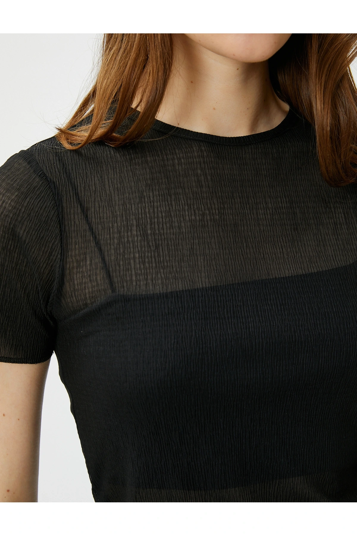 Transparan Tişört Kısa Kollu