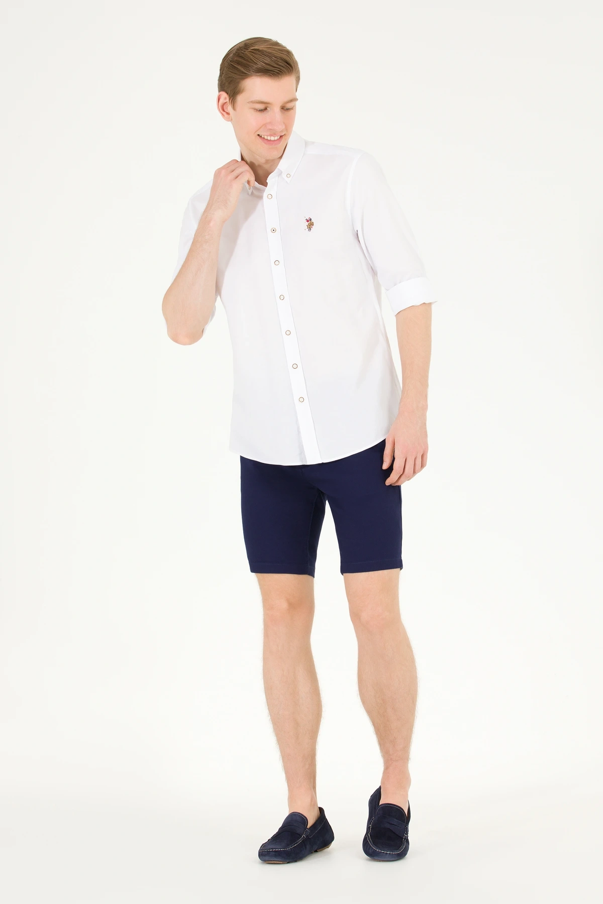 U.S. POLO ERKEK SİLİMFİT SPOR PAMUKLU GÖMLEK G081SZ004.000.1672341 CEDCOLOR