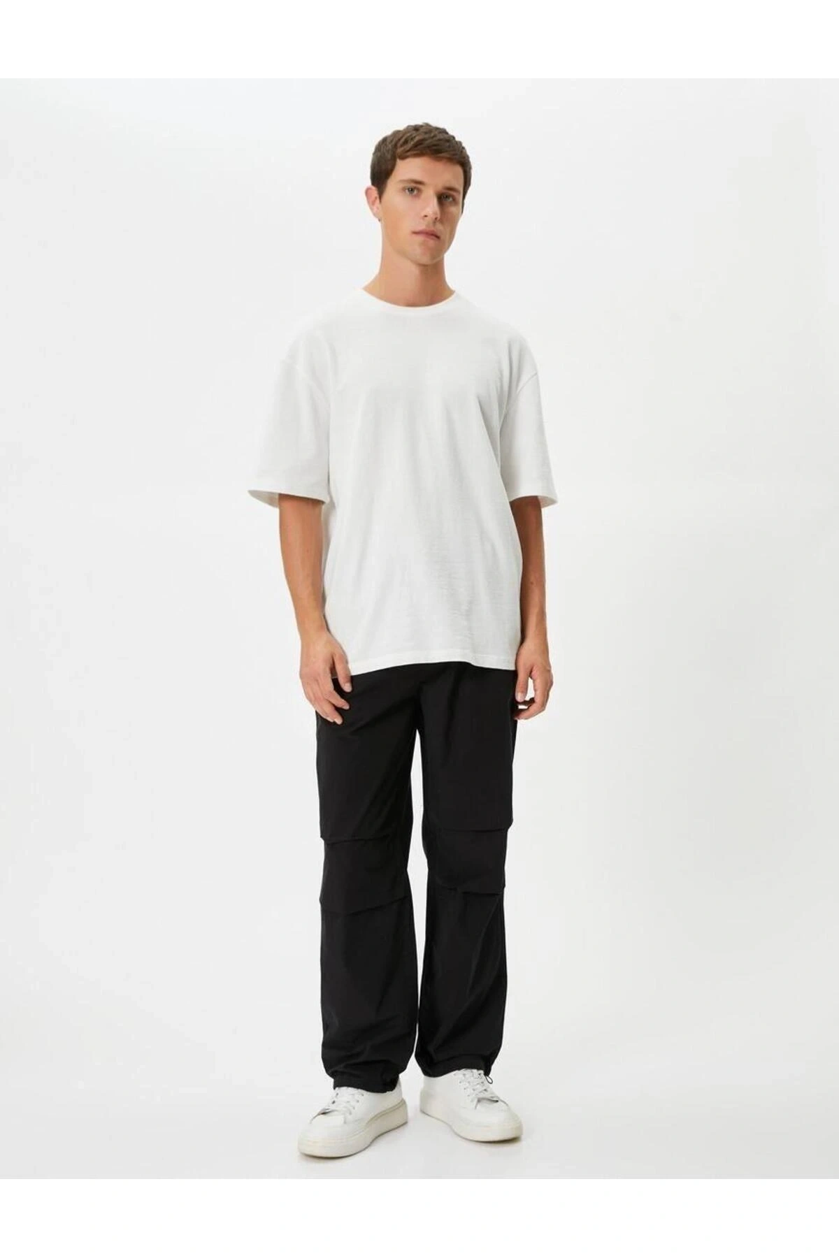 Paraşüt Bol Pantolon Oversize Beli Bağcıklı Cep Detaylı