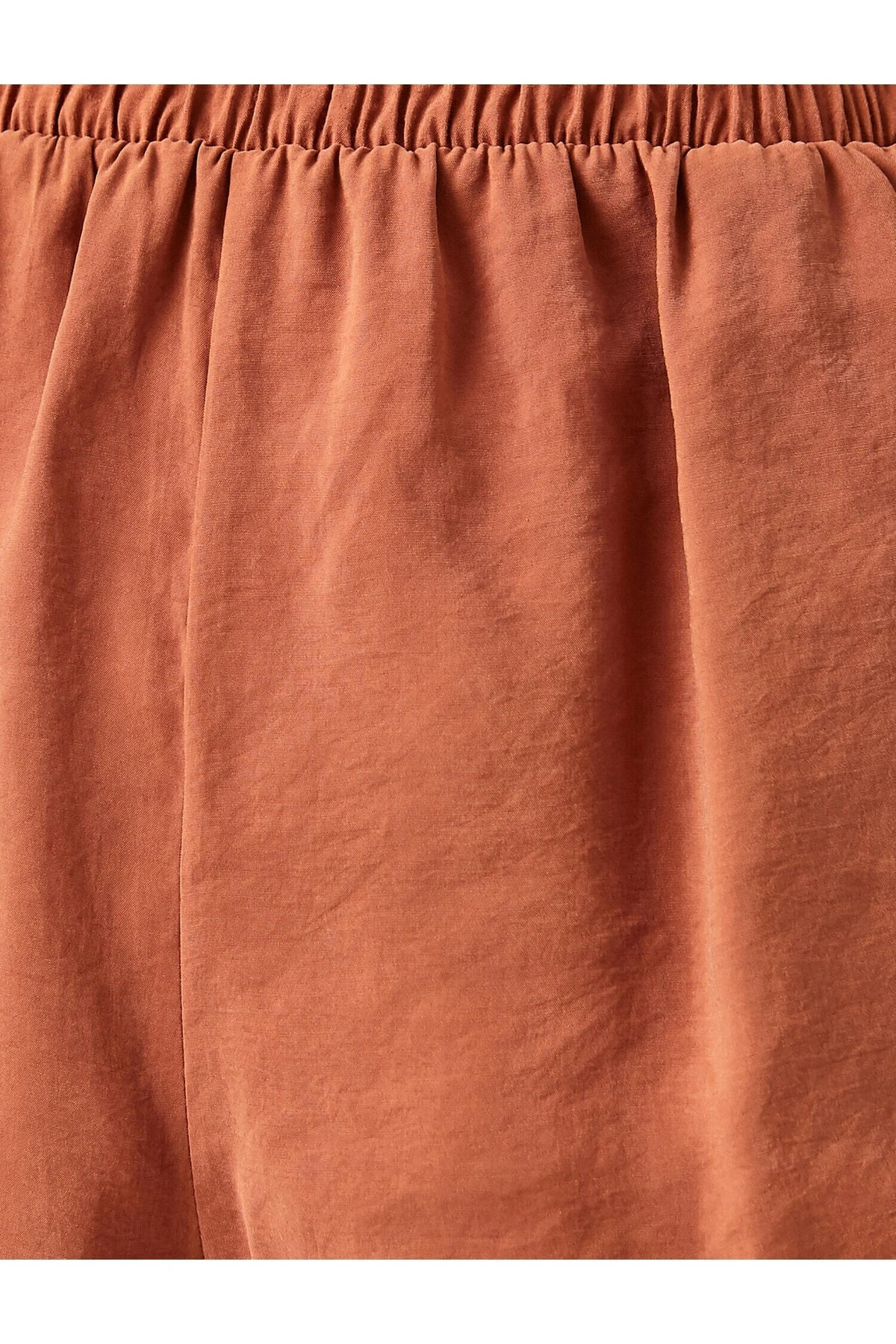 Bol Paça Şort Beli Lastikli Cepli