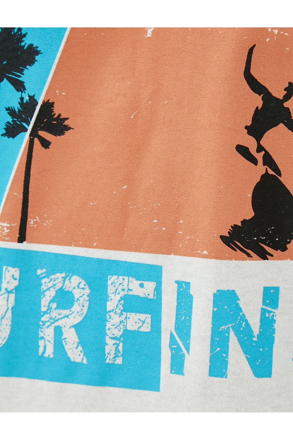 Slogan Baskılı Tişört Bisiklet Yaka Dar Kesim Pamuklu