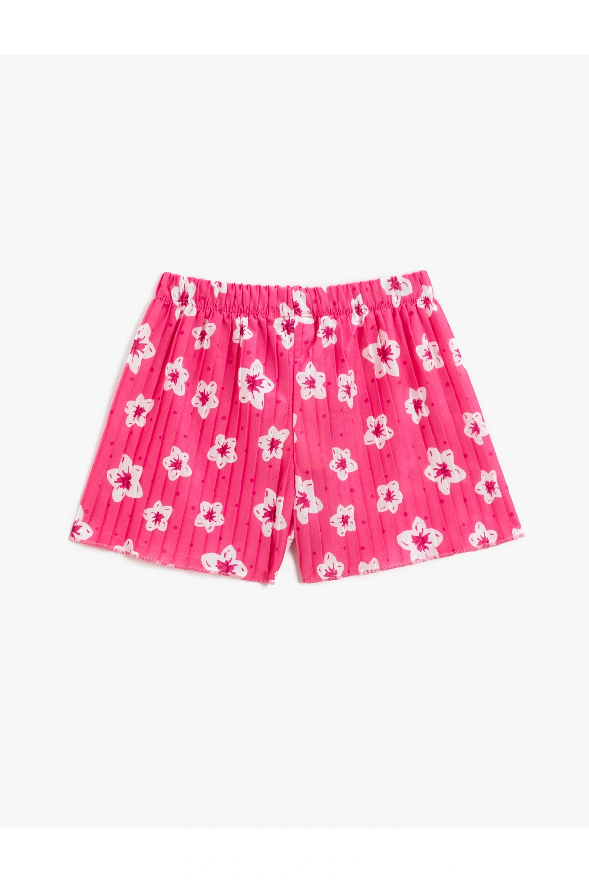 Piliseli Çiçekli Kısa Şort
