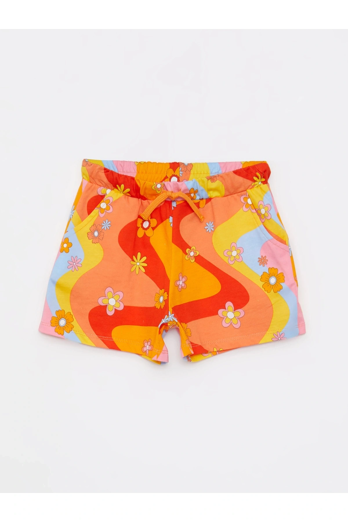 Beli Lastikli Baskılı Kız Çocuk Şort