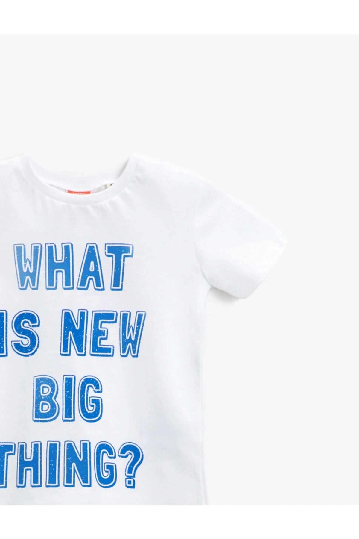 Slogan Baskılı Kısa Kollu Tişört Pamuklu