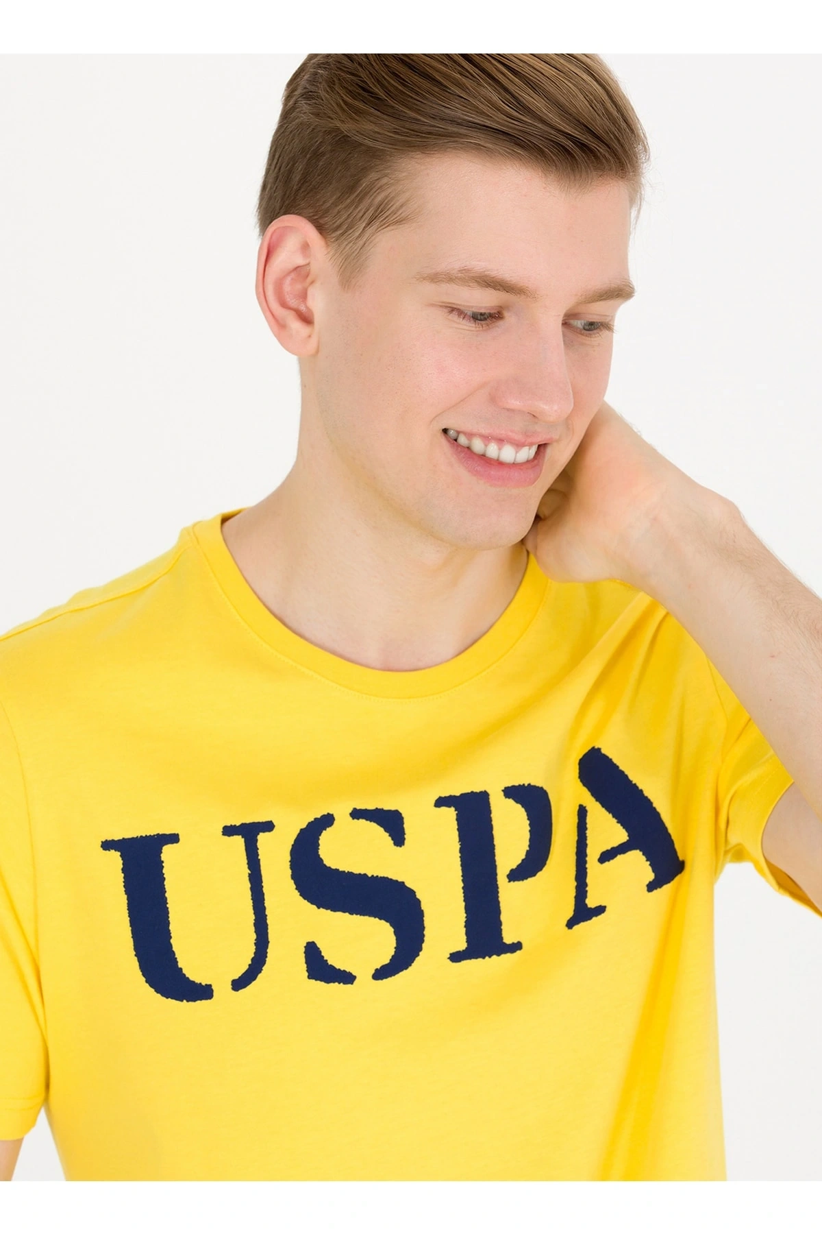 Bisiklet Yaka Koyu Sarı Erkek T-shirt Geartıy023