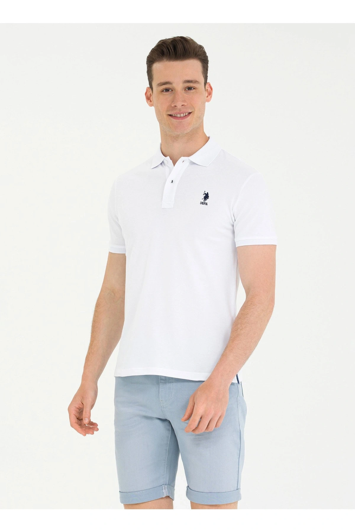U.S. Polo Assn. Polo Yaka Beyaz Erkek T-Shirt TP08IY023