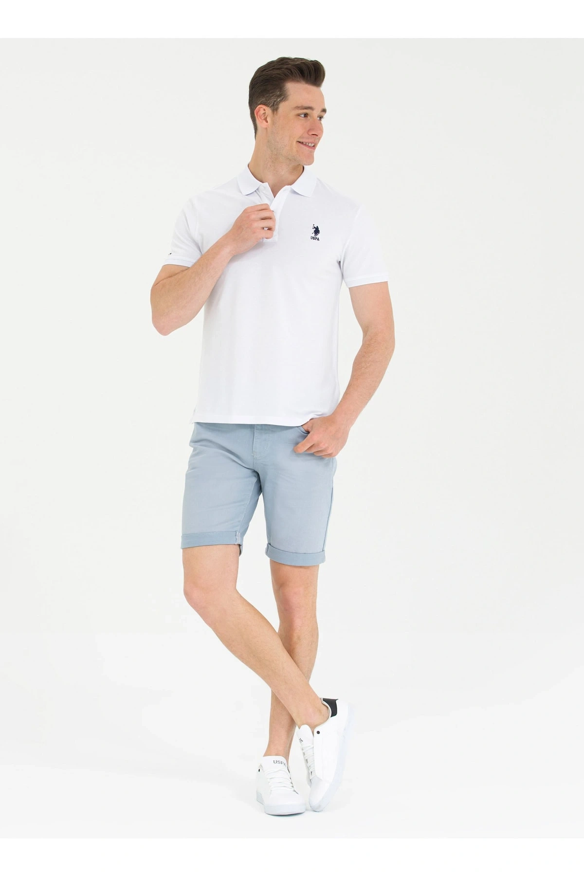 U.S. Polo Assn. Polo Yaka Beyaz Erkek T-Shirt TP08IY023