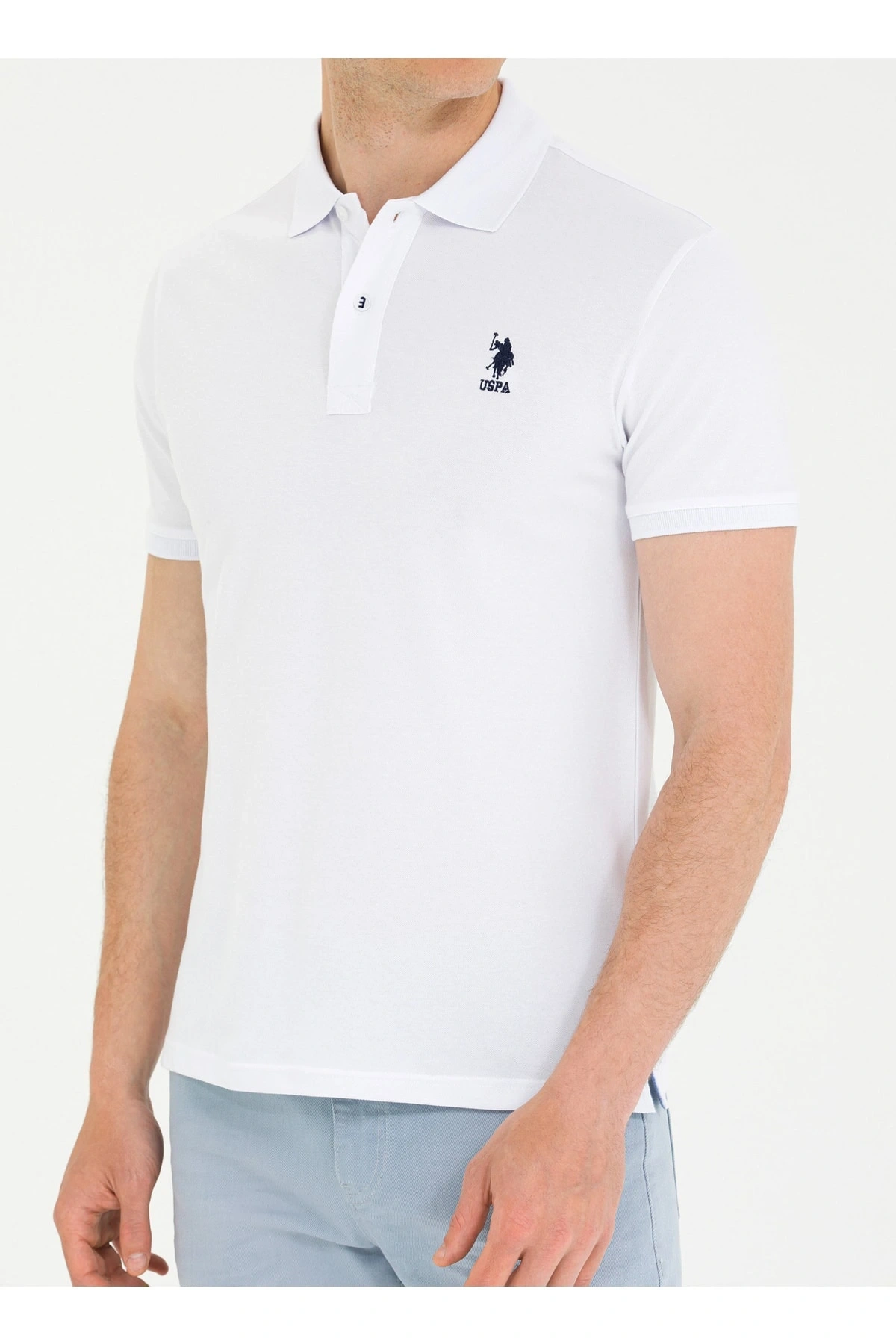 U.S. Polo Assn. Polo Yaka Beyaz Erkek T-Shirt TP08IY023