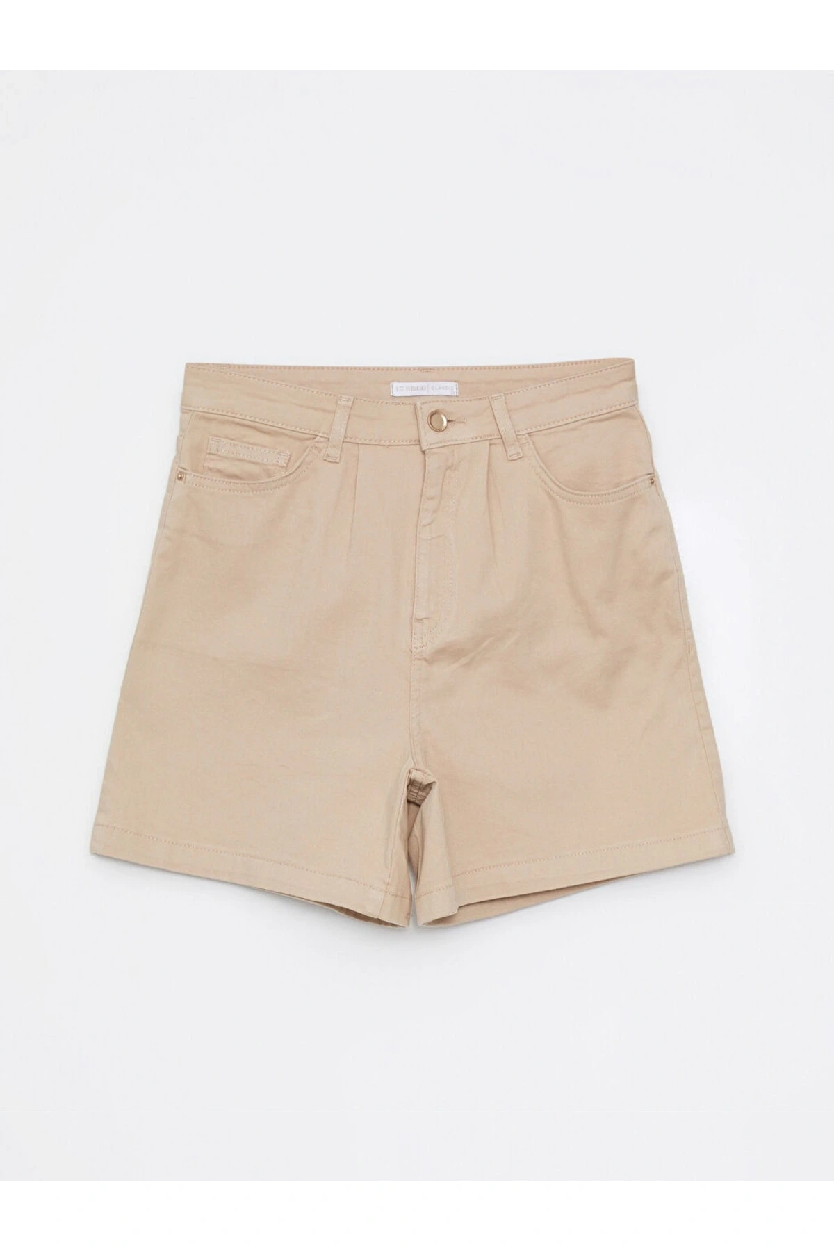 Rahat Kalıp Düz Cep Detaylı Gabardin Kadın Şort