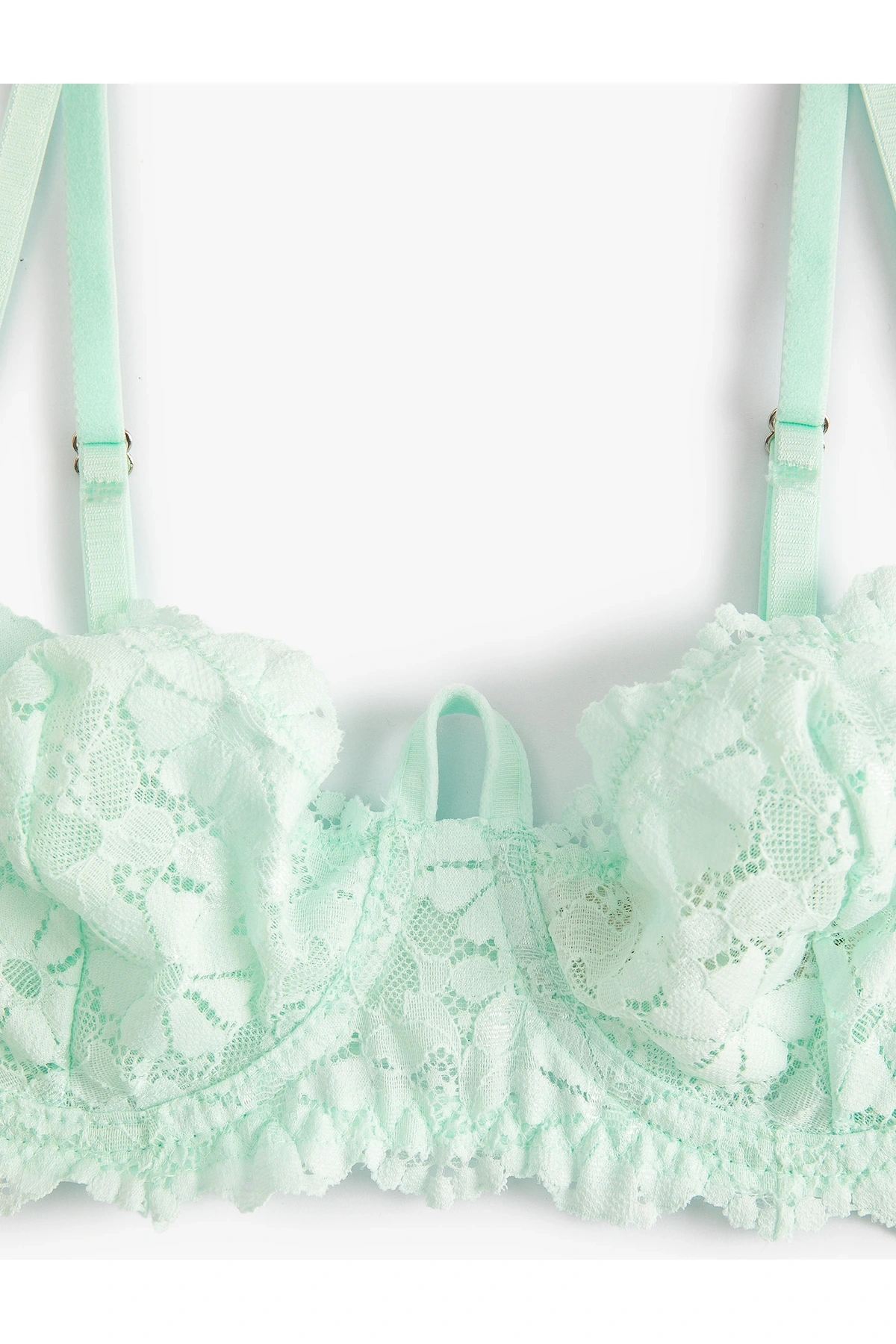 Dantelli Balenli Sütyen Dolgusuz Kapsız
