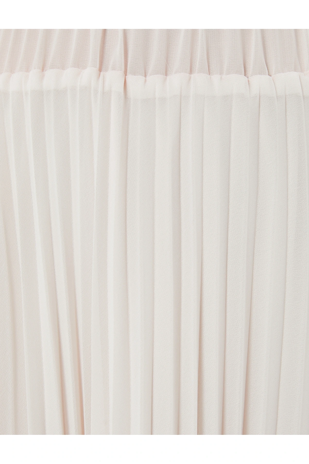 Midi Tül İnce Pliseli Etek Astarlı Yüksek Bel