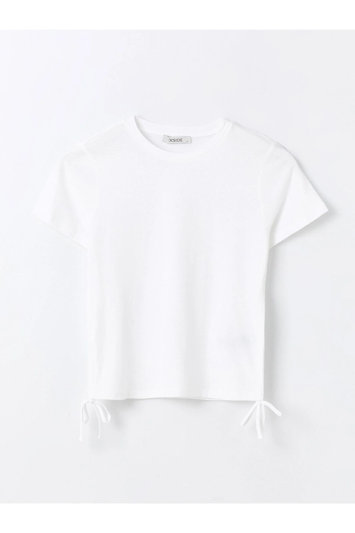 Bisiklet Yaka Düz Kısa Kollu Kadın Tişört