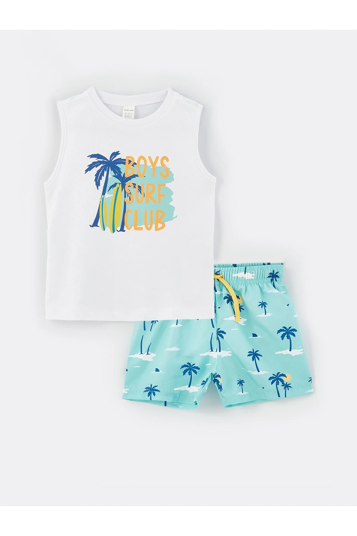 Bisiklet Yaka Baskılı Erkek Bebek Atlet Ve Deniz Şortu 2li Takım