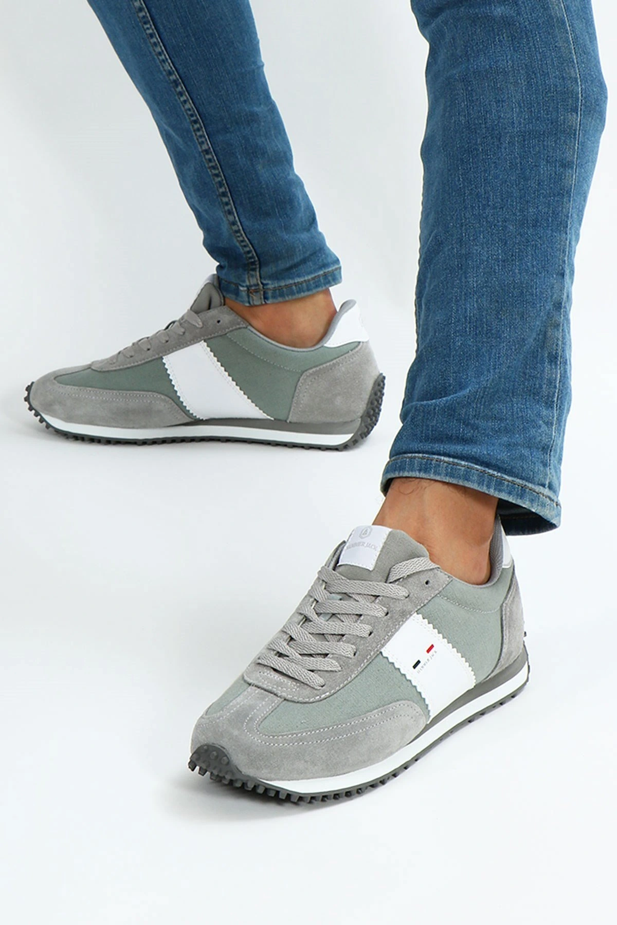 Hakiki Deri Pontos Gri Erkek Sneaker Ayakkabı