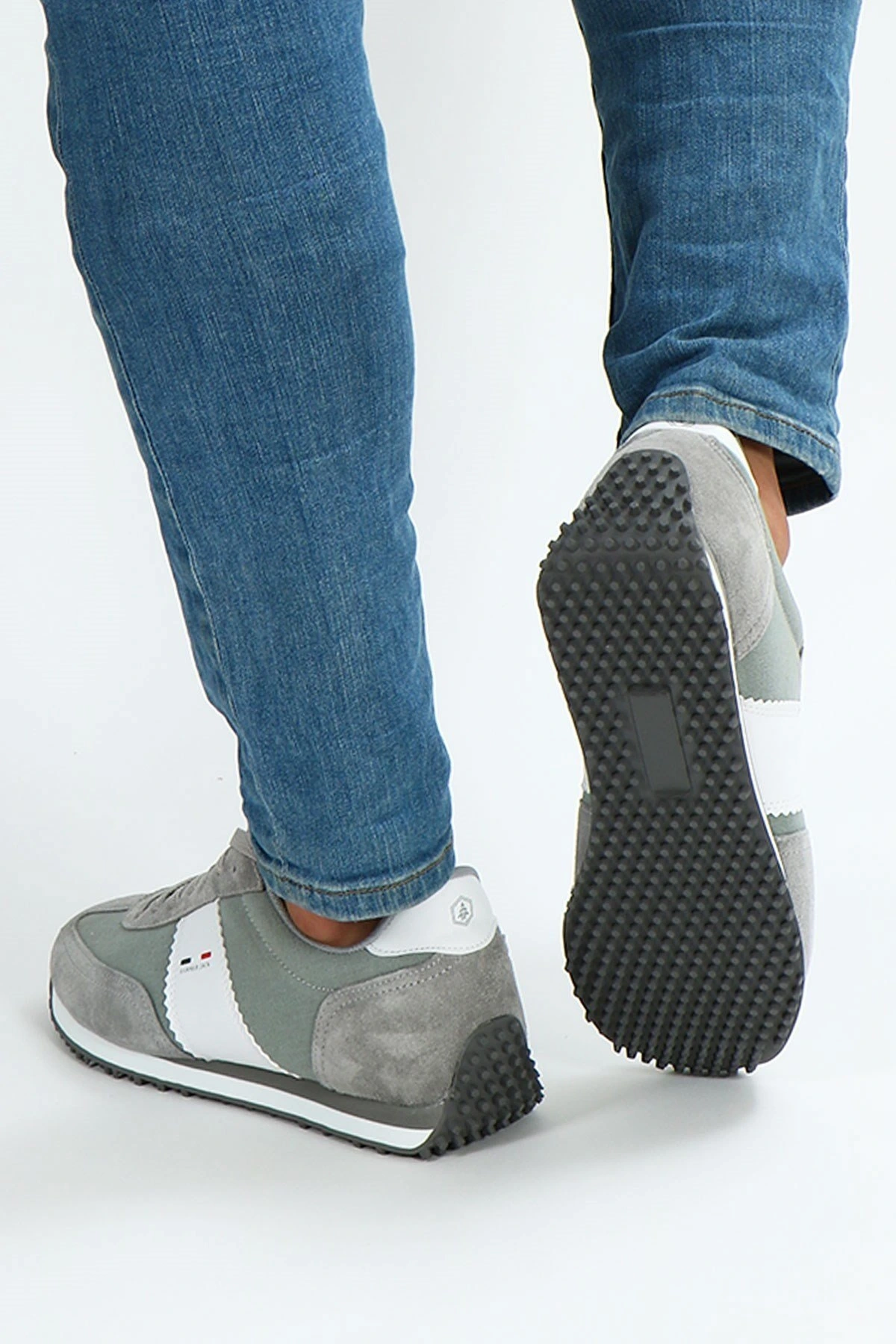 Hakiki Deri Pontos Gri Erkek Sneaker Ayakkabı