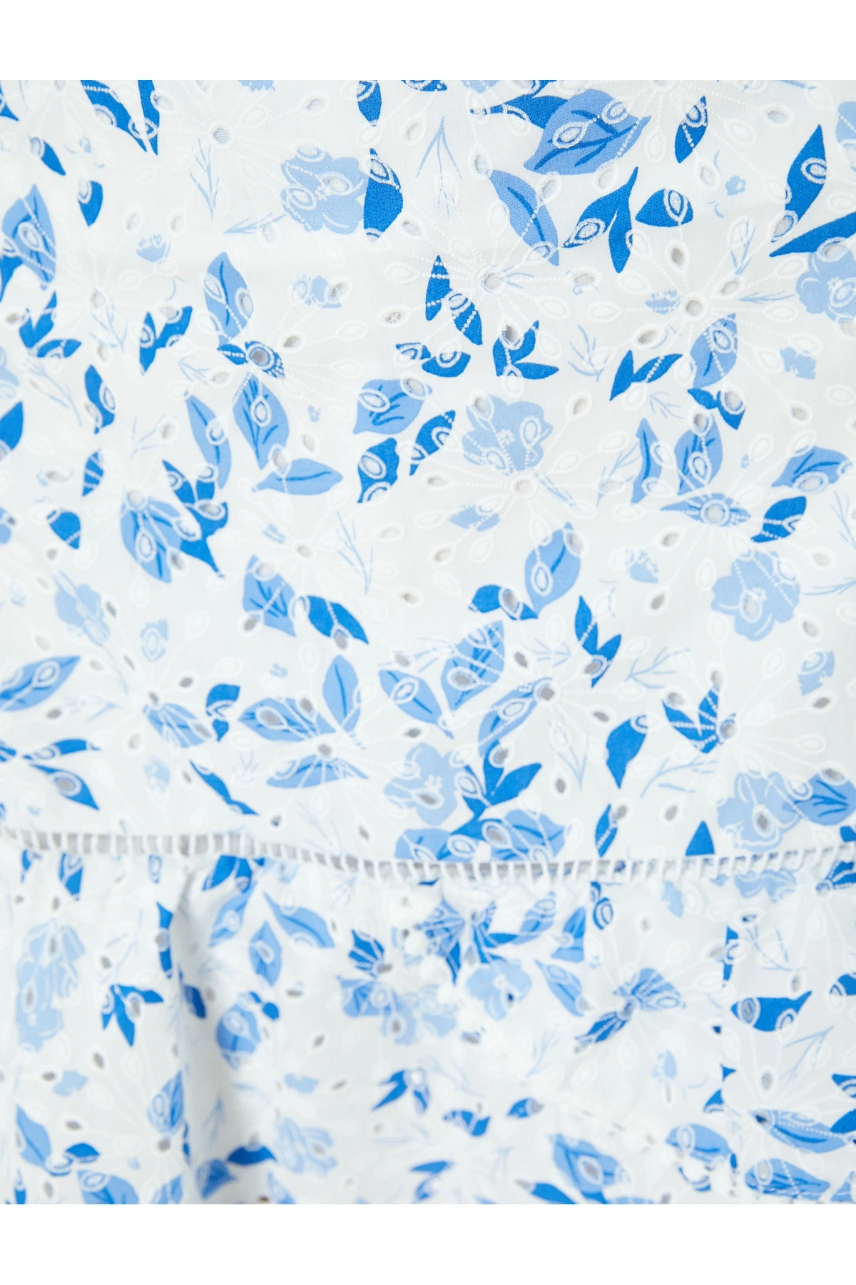 Çiçekli Mini Fisto Etek Volanlı Pamuklu