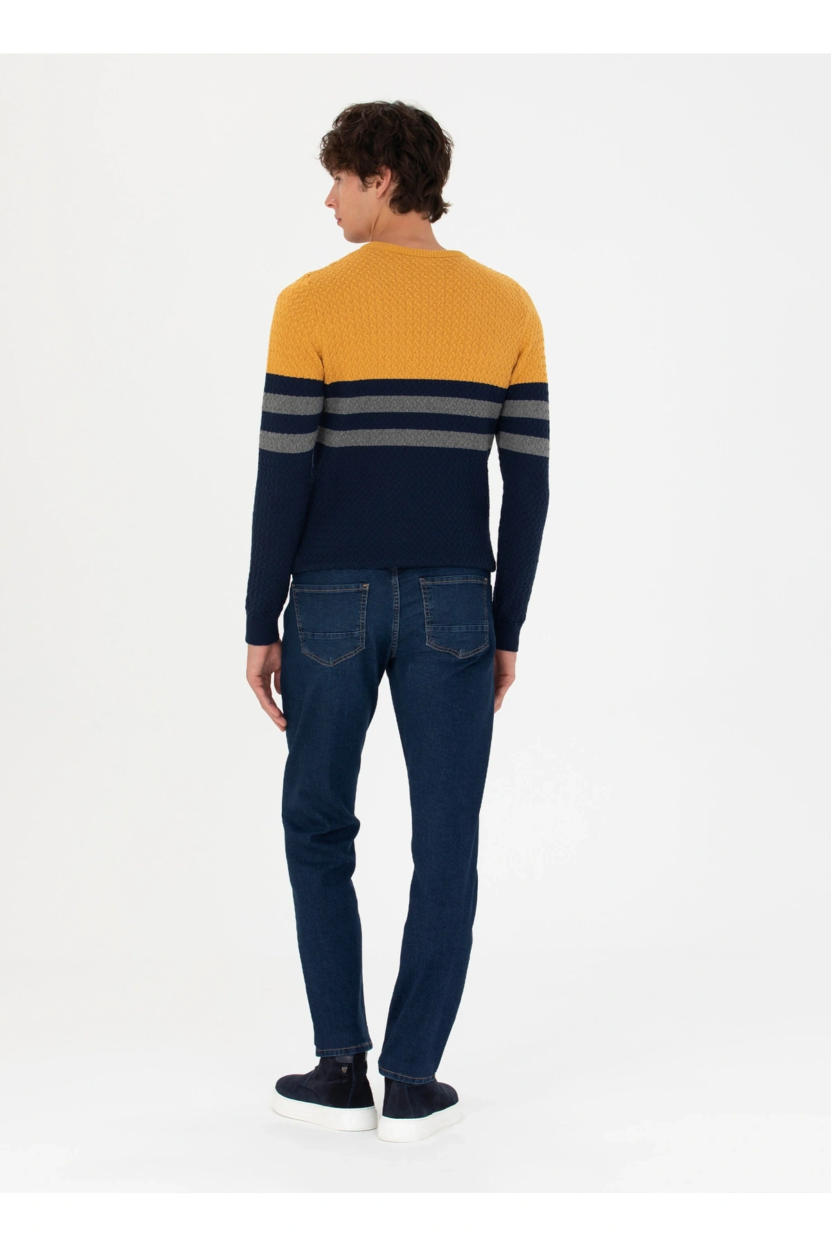 U.S. Polo Assn. Normal Bel Normal Paça Straight Mavi Erkek Denim Pantolon VIVIEN-U