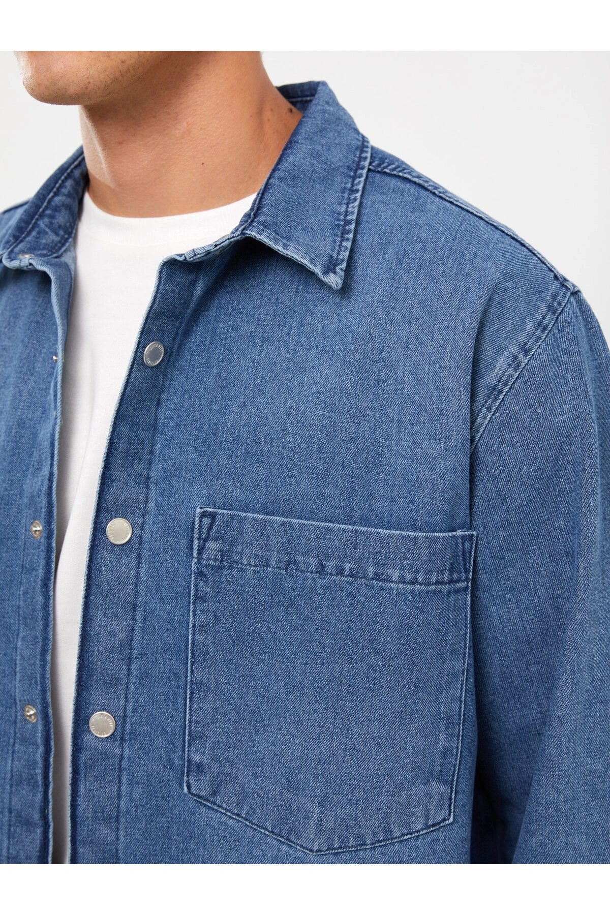 Regular Fit Uzun Kollu Erkek Jean Gömlek